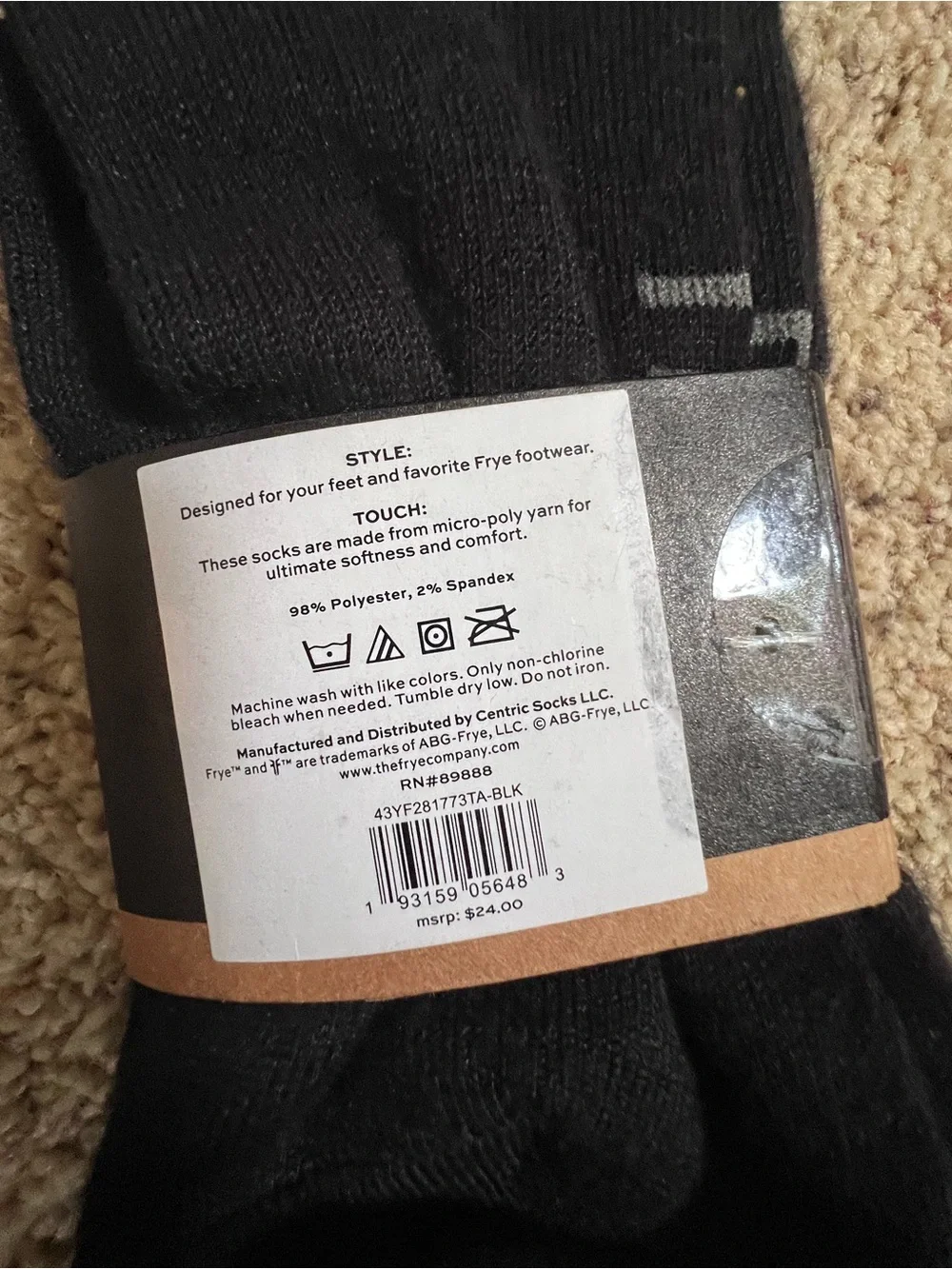 FRYE Supersoft Crew Socks - Black (3 Pairs)